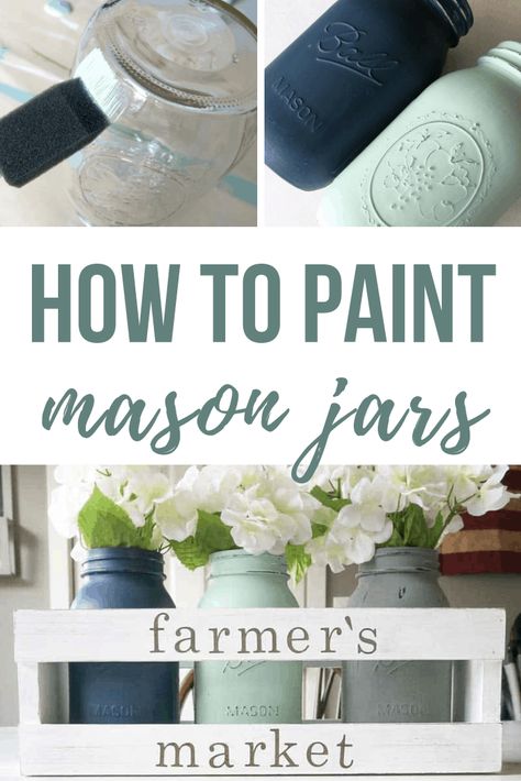 Turn your boring mason jars into fun and useful one using paint. A simple how to paint your mason jars tutorial. #masonjars #diy #paint #farmhouse #homedecor Paint Mason Jars, Diy Mason Jar Ideas, Jar Projects, Jar Crafts Diy, Mason Jar Projects, Diy Mason Jar, Mason Jar Ideas, Diy Crafts Home, Mason Jar Crafts Diy