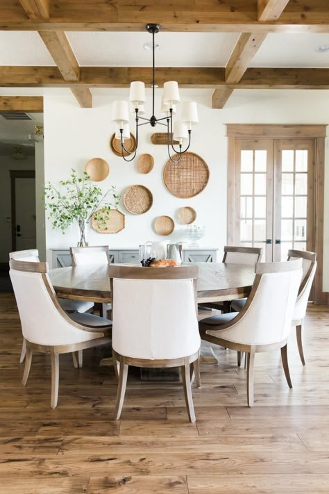 Pictures of Beautiful Kitchen Table Design Ideas From HGTV | HGTV Dining Room Remodel, Round Dining Room, Table Farmhouse, Farmhouse Dining Table, Dining Room Inspiration, Farmhouse Dining Room, Room Remodeling, Small Dining, Farmhouse Dining