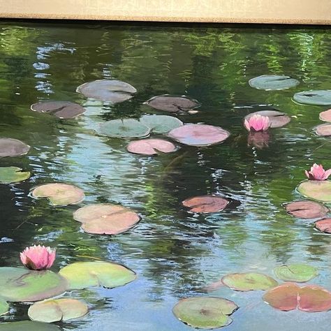 Lilypad Painting, Waterlilies Paintings, Lilypad Art, Setting Aesthetic, The Floating World, Floating World, Pond Painting, Water Lily Pond, Contemporary Impressionism