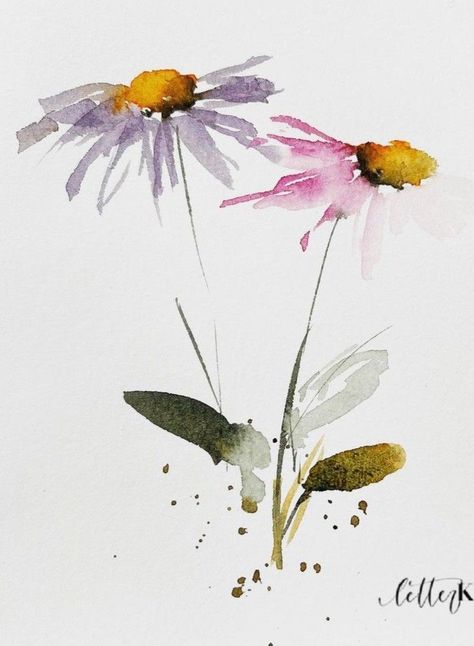 Loose Watercolor Paintings, Loose Watercolor Flowers, Learn Watercolor Painting, Watercolor Flowers Tutorial, Floral Watercolor Paintings, Diy Watercolor Painting, Watercolor Painting Techniques, Watercolor Flower Art, Abstract Flower Painting