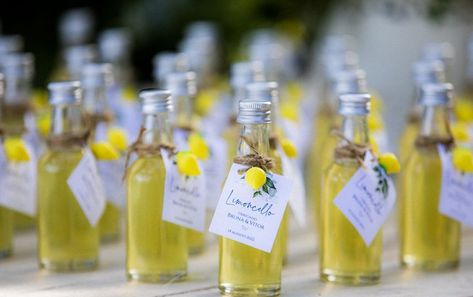 #wedding #weddinginspiration #weddingideas #weddingplanning #weddings #limoncello Mini Limoncello Favors, Wedding Favours Limoncello, Limoncello Place Cards, Tuscan Lemon Wedding Decor, Limoncello Bottles Wedding Favours, Limoncello Wedding Favor Mini Bottles, Wedding Favours Lemoncello, Italian Wedding Party Favors, Limoncello Party Favors