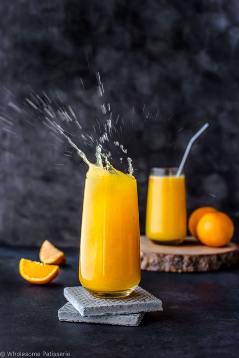 Orange Juice Photography, Juice Photography Ideas, Orange Juice Aesthetic, Juice Business, Photo Nails, Fresh Turmeric Root, Coconut Juice, Turmeric Juice, Beverage Photography