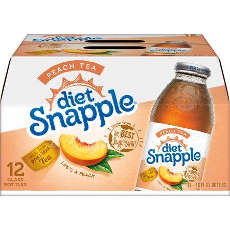 Diet Snapple Peach Tea, 16 Fl. Oz., 12 Count Snapple Peach Tea, Green Tea Diet, Black Tea Leaves, Peach Tea, Taste Made, Flavored Drinks, Juice Drinks, Refreshing Drinks, Tea Bottle