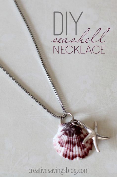 Wearable Jewelry, Sea Shell Necklace, Diy Collier, Diy Jewlery, Seashell Jewelry, Jewelry Kits, Seashell Necklace, Seashell Crafts, Shell Necklace