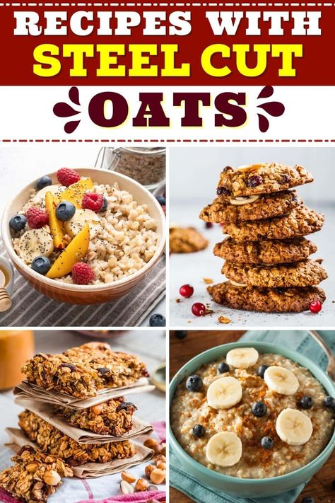 Quick Steel Cut Oats Recipes, Recipes Using Steel Cut Oats, Recipes With Steel Cut Oats, Steel Cut Oats Muffins, Steel Oats Recipes, Steelcut Oats Recipes, Steel Cut Oats Bars, Steel Cut Oats Cookies, Steal Cut Oats Recipes