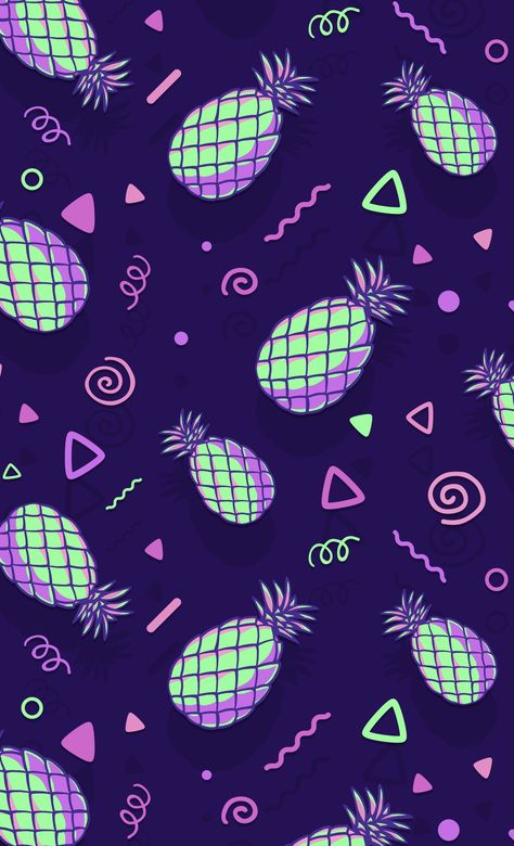 Pineapple Aesthetic, Pineapple Backgrounds, Purple Pineapple, Holiday Wallpapers, Purple Wallpapers, Pineapple Wallpaper, Kawaii Background, Minimal Patterns, Betty Boop Pictures