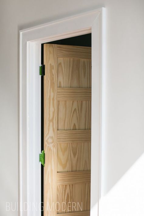 Another door/window casing idea - skews a little more traditional than craftsman. Still just flatstock material. This is something like 1x4 with 1x2 on the outside. Modern Door Casing, Modern Door Trim, Baseboard Styles, Interior Window Trim, Door Frame Molding, Interior Door Trim, Baseboard Trim, Trim Ideas, House Trim