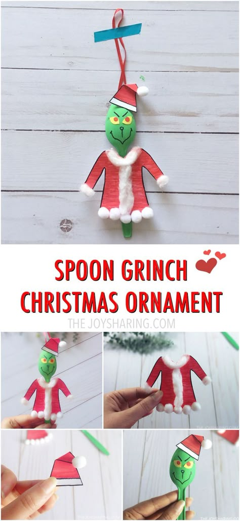 Grinch Crafts, Crafts Simple, Ornaments For Kids, The Grinch Christmas, Grinch Ornaments, Grinch Christmas Decorations, Christmas Crafts For Kids To Make, Kids Christmas Ornaments, Christmas Kindergarten