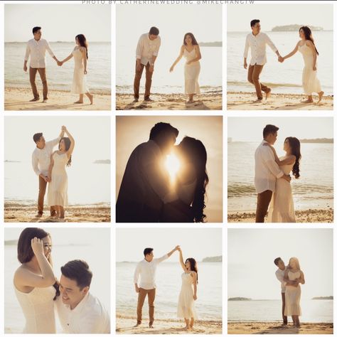 Prewedding Photoshoot Ideas Unique, Engagment Beach Photoshoot, Postweddingshoot Ideas, Prewedding Beach Photography, Prewedding Beach Ideas, Prewedding Ideas Outdoor Casual, Beach Prewedding Photography, Prewedding Photography Beach, Prewedding Simple