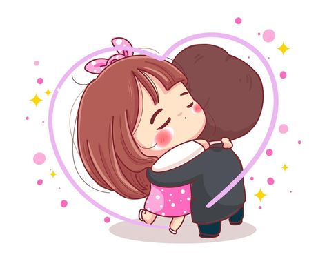 Happy Hug Day Images, Romantic Couple Hug, Hug Day Images, Romantic Cartoon, Cute Chibi Couple, Valentine Cartoon, Hug Day, Happy Hug Day, Cute Hug