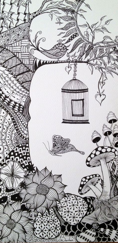 The Incidental Art Of Doodling And Why It Is So Fascinating - Page 2 of 2 Zentangle Flowers, Art Examples, Arte Doodle, Tangle Doodle, Zentangle Designs, Doodle Art Drawing, Tangle Art, White Drawing, Zentangle Drawings