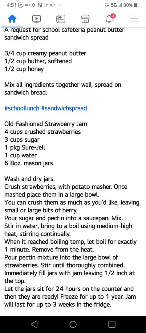 School Cafeteria Peanut Butter Sandwiches, Lunch Lady Recipes School Lunchroom, School Lunch Recipes Cafeterias Old, Old School Lunchroom Recipes, School Cafeteria Recipes Vintage, Lunchroom Recipes, Canning Methods, Lunchroom Ladies 50 Year Old Recipe, Cafeteria Recipes