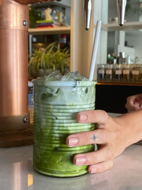 The Nitro Bar // RI Green Drink Aesthetic, Greens Drink Aesthetic, Matcha Station, The Nitro Bar, Greentea Drink Aesthetic, Fun Matcha Drinks, Aesthetic Matcha Drink, Pea Flower Tea, Green Drink