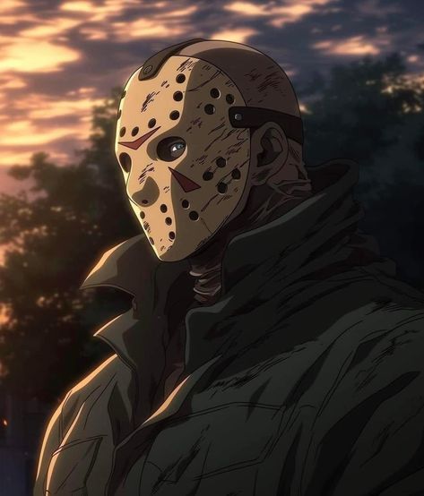 Jason Voorhees Anime, Jason Voorhees Pfp, Slasher Horror, Terror Movies, Scary Characters, Jason Vorhees, Black God, Horror Villains, Horror Movie Icons