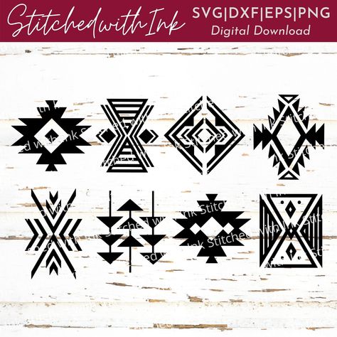 This Tribal SVG is just what you need for Glowforge svg files. The Geometric svg gives has a trendy arrow svg design with all of them resembling an Aztec theme. Use these western svg for your laser and inspiration for barn quilt svg ideas. In this digital download, you Aztec Svg, Inca Art, Drum Art, Western Svg, Frame Drum, Arrow Svg, Bone Tattoos, Native American Patterns, Svg Ideas