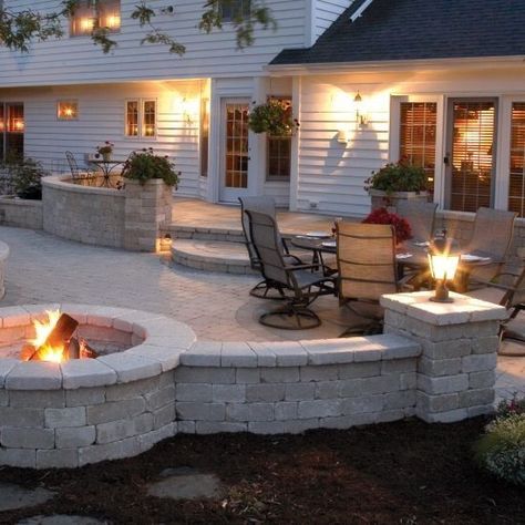 You can't expect it to last for years in the elements  but it's easy to clean and can withstand harsh conditions. However  if you use it in the shade or in direct sunlight  it might fade over time. Patio Furniture Layout, Backyard Patio Furniture, Backyard Layout, Patio Layout, Diy Backyard Patio, Raised Patio, Concrete Patios, Patio Fireplace, Patio Wall