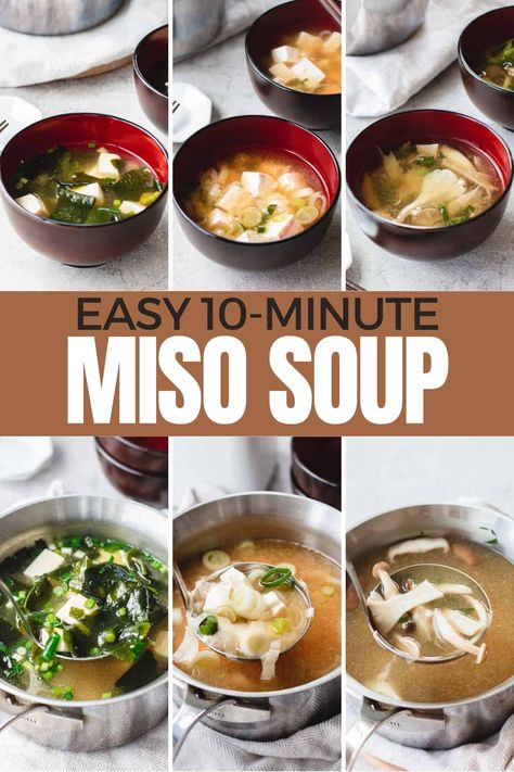 Homemade Miso Soup, Soup Japanese, Homemade Miso, Japanese Miso Soup, Miso Soup Recipe, Soup Healthy, Japanese Soup, Easy Japanese Recipes, Soup Easy