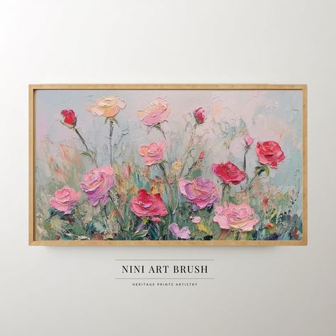 Pink floral painting