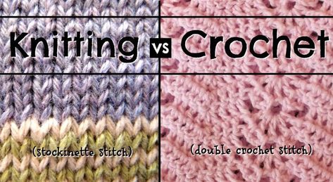 Knitting Vs Crocheting, Knit Vs Crochet, Teaching Crochet, Crochet Vs Knit, Knit Garments, Knitting Tutorials, Lace Weight Yarn, Crochet Clothing And Accessories, Knit Lace