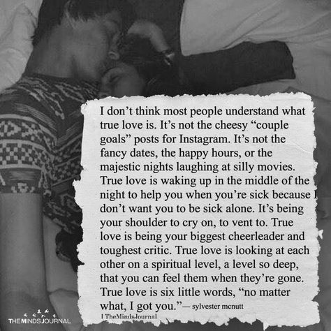 I Don't Think Most People Understand What True Love Is - https://themindsjournal.com/i-dont-think-most-people-understand-what-true-love-is/ Sweet Pictures, What's True Love, True Love Is, True Love Quotes, Real Love, Romantic Quotes, Quotes For Him, Love Quotes For Him, What Is Love