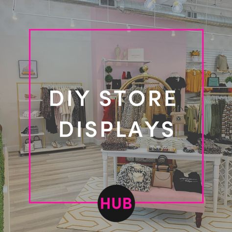 Displaying Shoes In A Boutique, Gift Shop Display Ideas Creative, Clothing Rack Boutique Store Displays, Clothing Boutique Marketing Ideas, Boutique Fixture Ideas, Small Retail Display, Boutique Wrapping Ideas, How To Make Your Boutique Stand Out, Cute Small Boutique Ideas