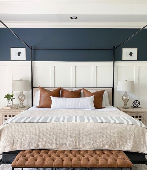 Instagram home tour: Updated traditional home with soft color and character Updated Traditional Home, Modern Traditional Decor, 90s Home, Batten Wall, Board And Batten Wall, Modern Farmhouse Bedroom, White Oak Floors, Updated Traditional, Bedroom Decor Ideas