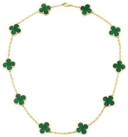 van cleef green 10 flower's style Malachite Necklace, Van Cleef Arpels, Green Necklace, Van Cleef, Four Leaf Clover, Flower Fashion, Fine Jewellery, Turquoise Necklace, Beaded Necklace