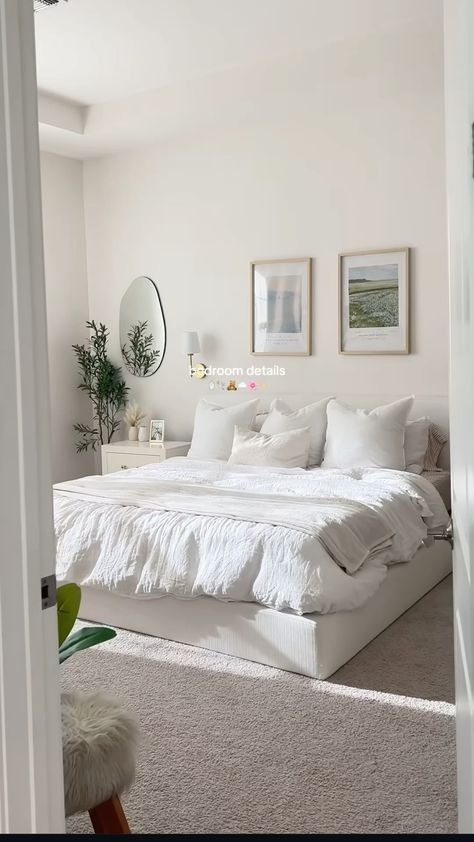 White Bed Frame Ideas, White Bed Decor, Fall Bed, Frame Bedroom, Bloxburg Bedroom, Vibe Rooms, Headboard Bedroom, Color Bedroom, Fall Bedroom Ideas