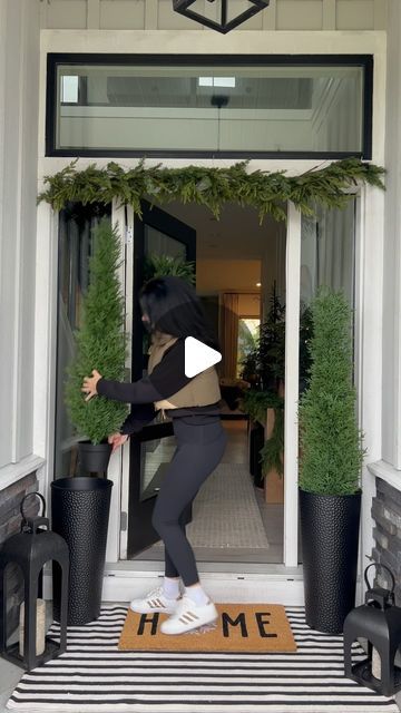 Donna Delaine Dyck / Home decor & design on Instagram: "Simple Holiday for my front porch✨
Comment ‘shop’ for links sent your way! 
Small space? I got you! 
I’m always on the lookout for narrow planters for my front entry.
This tall hammered metal planter with a 4’  slim cedar tree..cute and perfect combo✨
(The planters come with an inner pot👏)
Wreath and ribbon are Amazon too! 

To shop: click link in bio and head to my Amazon storefront.
Or comment shop for a link sent to your dm (must be following to see the message)

#amazon #outdoorchristmasdecor #amazonhome" Christmas Porch Pots, Pot Wreath, Small Front Porch Christmas Decor, Cedar Tree, Small Front Porches, Christmas Porch Decor, Cedar Trees, Metal Planters, Amazon Storefront