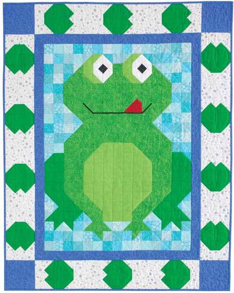 Frog Quilt, Kid Quilts Patterns, Forest Critters, Baby Quilt Kit, Kids Quilts, Bright Quilts, Quilt Pattern Download, Baby Quilt Pattern, Easy Quilt