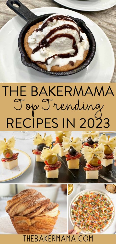 Don't miss The BakerMama Top Trending Recipes in 2023. The most-shared, most-loved creations on social media this year, my Top Trending Recipes in 2023 bring so much fun and yum! For example, Bow-Tie Antipasto Bites. These charming bites are dressed to impress! Cheese, salami and olives topped with an elegant and delicious bowtie make a fabulous addition to any special occasion. You can also find this recipe in my new Brilliant Bites cookbook, which was released in 2023! Bowtie Antipasto Bites, Bow Tie Antipasto Bites, Antipasto Bites, Smoked Salmon Bagel, Cinnamon Roll Waffles, Sweet Breakfast Treats, Hashbrown Breakfast Casserole, Brunch Spread, Ice Cream Cookie Sandwich