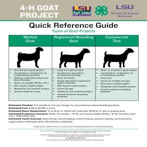 4-H Goat Project Quick Reference Guide 4h Leader, Goat Showing, 4h Goats, Types Of Goats, Livestock Judging, Show Goats, Goat Care, Raising Goats, Livestock Farming