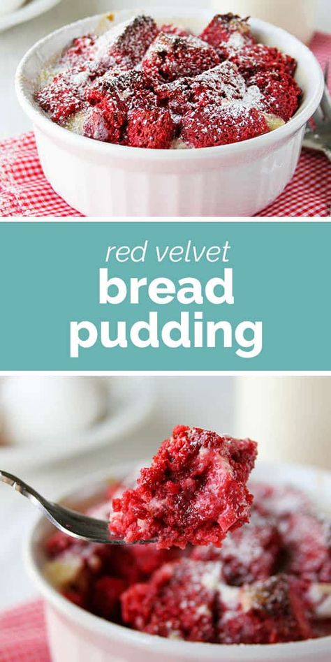 Red Velvet Bread, Bread Pudding Recipe Crockpot, Red Velvet Pudding, Red Velvet Donuts, Red Velvet Desserts, Cherry Bread, Red Velvet Recipes, Chocolate Bread Pudding, Bowl Party Food