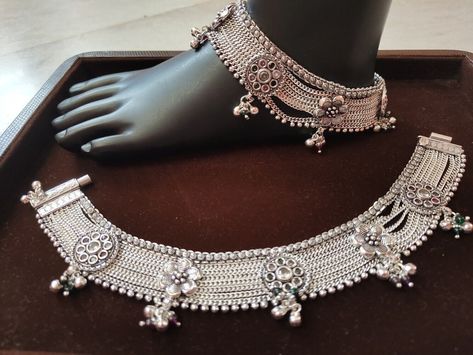 Anklets indian silver modern