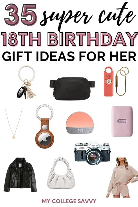 Looking for the best 18th birthday gifts for her? Here are 35 of the trendiest gift ideas for 18 year old girls. 18th Birthday Ideas For Girls, Gift Odeas, Birthday Gift Guide, Gifts For 18th Birthday, 18th Birthday Gifts For Girls, 18th Birthday Decorations, 18th Birthday Gifts, College Gifts, Christmas Gifts For Girls