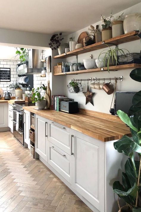 Dapur Skandinavia, Scandinavian Interior Kitchen, Dapur Rustic, Model Dapur, Kabinet Dapur, Tidy Kitchen, Scandinavian Kitchen, Kitchen Decorating, Kitchen Style