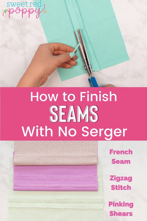 How to Finish Seams Without a Serger: 3 Great Seam Finishes Seam Finishes, Fat Quarter Projects, Sew Projects, Sewing Circles, Pinking Shears, Beginner Sewing Projects Easy, Leftover Fabric, Rag Quilt, Sewing Projects For Beginners