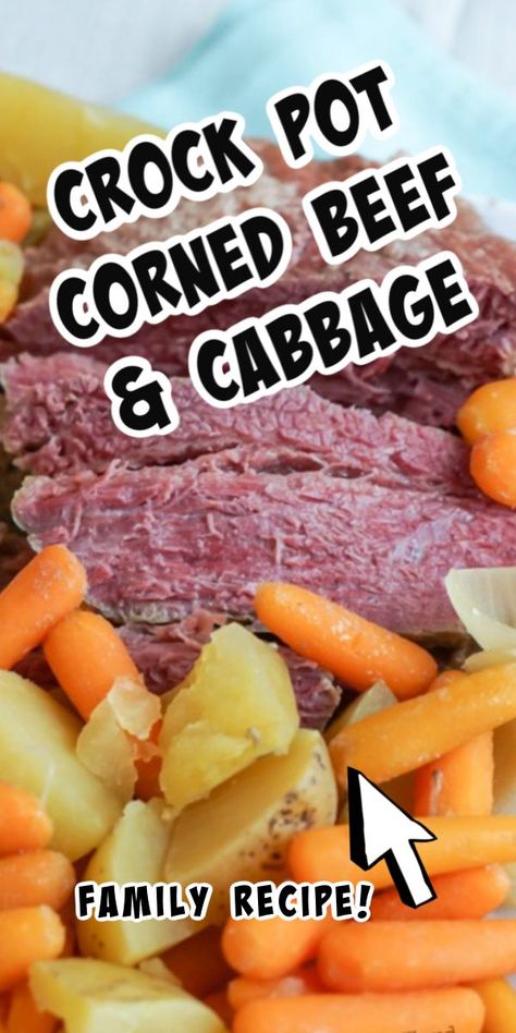 Crock Pot Corned Beef & Cabbage is the traditional St. Patrick’s Day food. This recipe is super easy and tastes delicious. Plus it makes for great leftovers! #dinner #maindish #crockpot #slowcooker #cornedbeef #cornedbeefandcabbage #vegetables #potatoes #carrots #irish #irishmeal #stpatricksday #stpattysday #numstheword #recipe Corned Beef Recipes Crock Pot, Crockpot Cabbage Recipes, Corned Beef Recipes Slow Cooker, Recipes Corn, Crock Pot Corned Beef, Slow Cooker Corned Beef, Best Crockpot, Corn Beef, Corned Beef And Cabbage