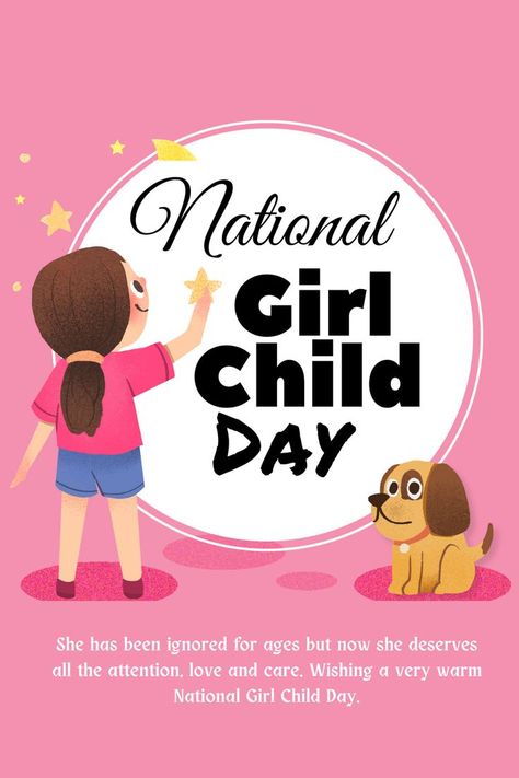 Happy National Girl Day ! National Girl Child Day, Children's Day Wishes, Children's Day Activities, Girl Child Day, Happy Guru Purnima, Guru Purnima, Day Wishes, Girl Day, Child Day