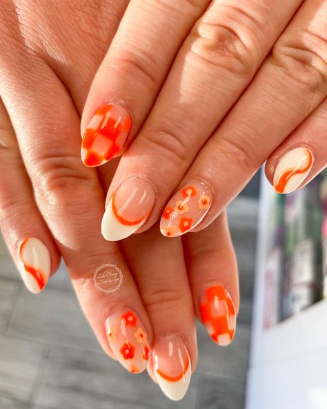 Checkered Nails, Teen Nails, Summer Nail Colors, Summer Nail Polish, Spring Acrylic Nails, Hippie Nails, Cute Simple Nails, Simple Gel Nails, Summery Nails