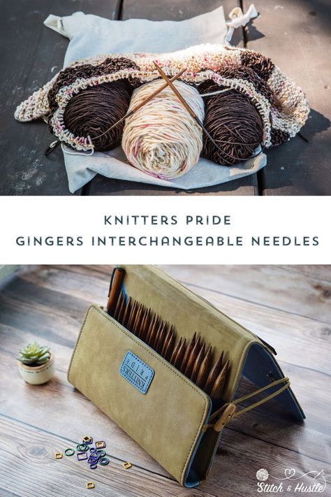 We got a chance to check out the new Knitters Pride Ginger Interchangeable  needles and they are AMAZING! See why we love them! Disclaimer: This post  includes affiliate links. Read full blog disclosure here. Friends Crochet, Interchangeable Knitting Needles, Knit Inspiration, Knitting Needle Case, Knit Stitches, Knitting Blogs, Wood Pens, Learn How To Knit, Beautifully Made