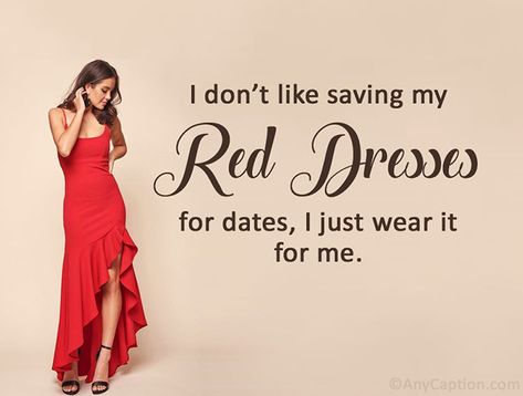 Red dress captions and quotes to post with your red dress selfiephoto or video in InstagramFacebook or any other place. Captions On Red Outfit, Red Dress Quotes For Instagram, Red Outfit Captions For Instagram, Ethnic Wear Quotes, Red Colour Quotes, Dress Up Quotes, Red Dress Captions For Instagram, Red Dress Quotes, Red Dress Captions