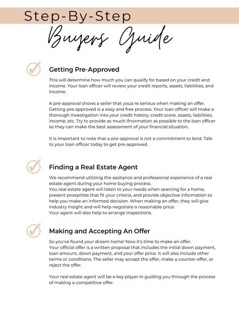 Homebuyers Guide Real Estate Template, Canva, Real Estate Marketing, Real Estate, Realtor, Buyer Handbook, Home Buyer - Etsy Buyer And Seller Guides, Real Estate Buyer Consultation, Buyer Guide Real Estate, Real Estate Buyers Packet, Buyer Questionnaire Real Estate, Seller Guide Real Estate, Home Buyers Guide, Buyers Guide Real Estate, First Time Home Buyer Checklist To Buy