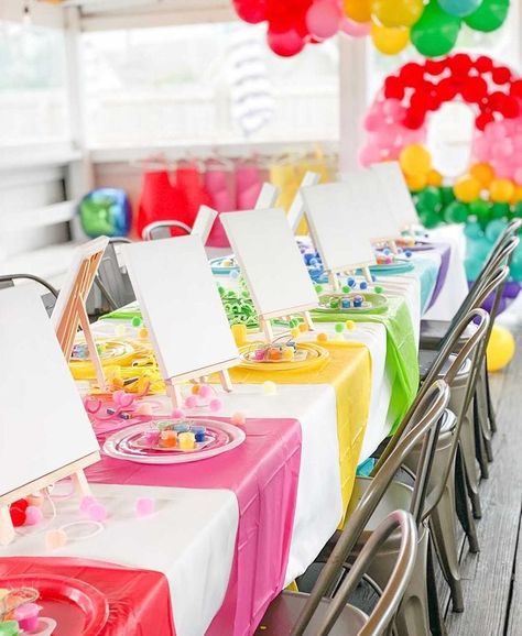 Art Themed Party, Kids Birthday Party Ideas, Kids Painting Party, Painting Birthday Party, Birthday Painting, 5th Birthday Party Ideas, Painting Birthday, Art Birthday Party, Birthday Party Crafts