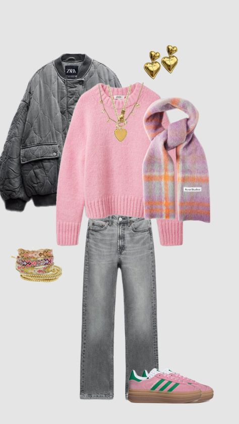 #zara #pink #outfit #outfitinspo #adidas #jewellery Outfit Zara, Skandinavian Fashion, Uni Outfits, Casual Outfit Inspiration, Zara Outfit, Adidas Outfit, Stockholm Fashion, Cute Everyday Outfits, Pink Outfit