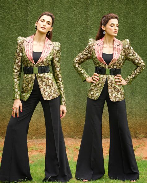 Party Wear Pant Coat For Women, Indowestern Blazers For Women, Coat Pant For Women Wedding, Indowestern Coord Set Party Wear, Traditional Blazer Outfits For Women, Brocade Jackets Women Indian, Tafta Dress, Shilpa Reddy, Suits For Women Indian