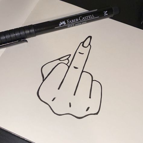 Middle Finger Tattoo For Women, Flipping Off Tattoo, Middle Finger Drawing Reference, Pen Doodles Easy, Middle Finger Drawing, Middle Finger Tattoo, Rude Finger, Finger Drawing, Middle Finger Tattoos