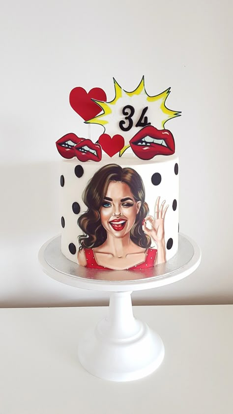 Joker Cake, Edible Print Cake, Bolo Minnie, Girly Cakes, Art Cake, Funny Birthday Cakes, Birthday Cakes For Women, Handmade Cake, Cakes For Women