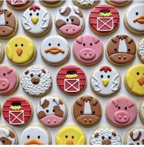 Decorate Cookies With Royal Icing, Graceful Baker, Icing Consistency, Tractor Cookies, Royal Icing Cookies Recipe, Cow Cookies, Farm Cookies, Royal Iced Cookies, Baker Shop