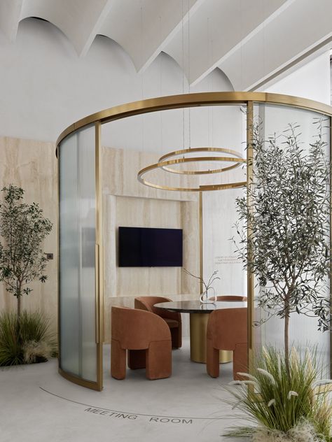 Sales Office Design, Office Booth, Warehouse Design, Glass Office, Office Window, Interior Design Sketches, Interior Design Boards, Sales Office, Spa Design